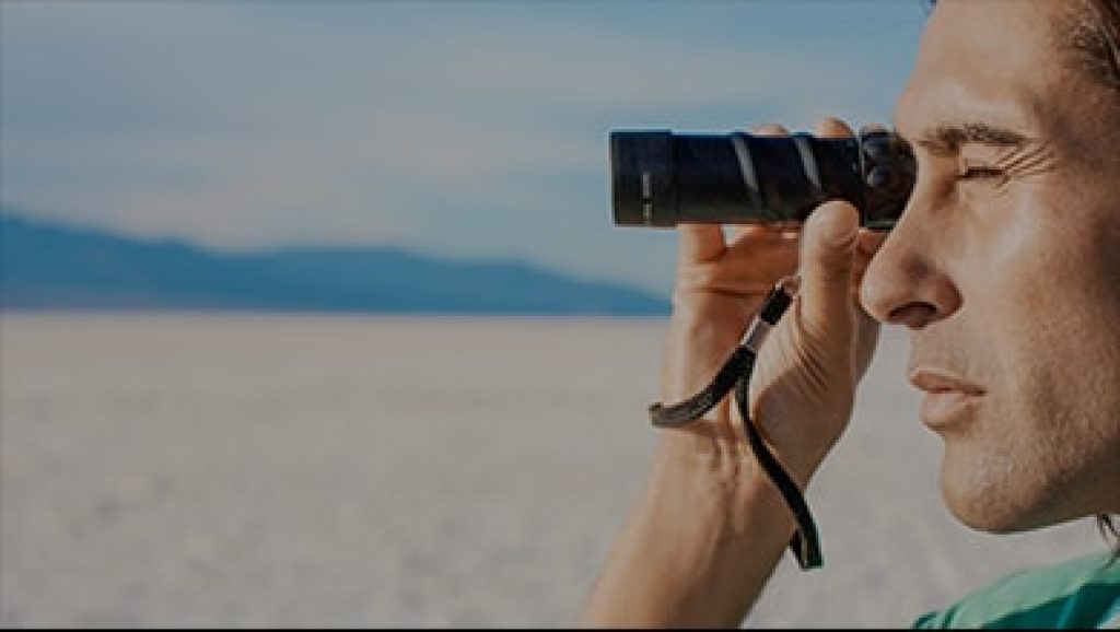 A men using monocular