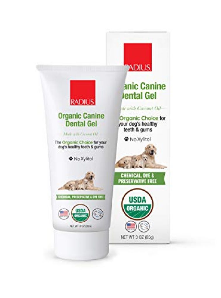 RADIUS USDA Organic Canine Pet Toothpaste 1 Unit, 3 oz, Non Toxic Toothpaste for Dogs, Designed to Clean Teeth and Help Prevent Tartar and Remove Plaque, Xylitol Free
