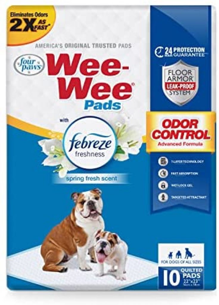 Wee-Wee Puppy Training Pee Pads 22" x 23" Standard Size Pads with Febreze